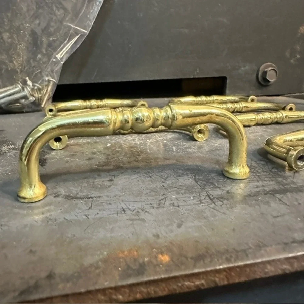 Vintage Brass Drawer Pulls Lot 8 Colonial Farmhouse Cabinet Hardware 3in